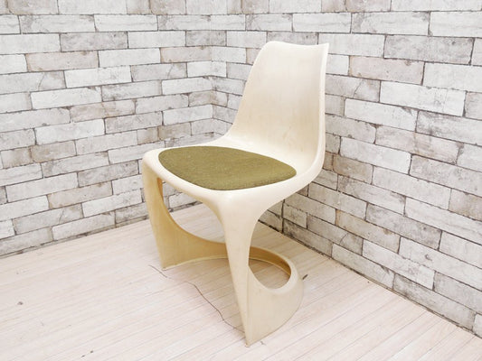 カド CADO サイドチェア Chair Model 290 FRP製 ホワイト カンチレバー チェアパッド付 スティーン・オステルゴー 1970s デンマーク 北欧ビンテージ ●
