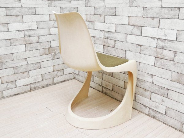 カド CADO サイドチェア Chair Model 290 FRP製 ホワイト カンチレバー チェアパッド付 スティーン・オステルゴー 1970s デンマーク 北欧ビンテージ ●