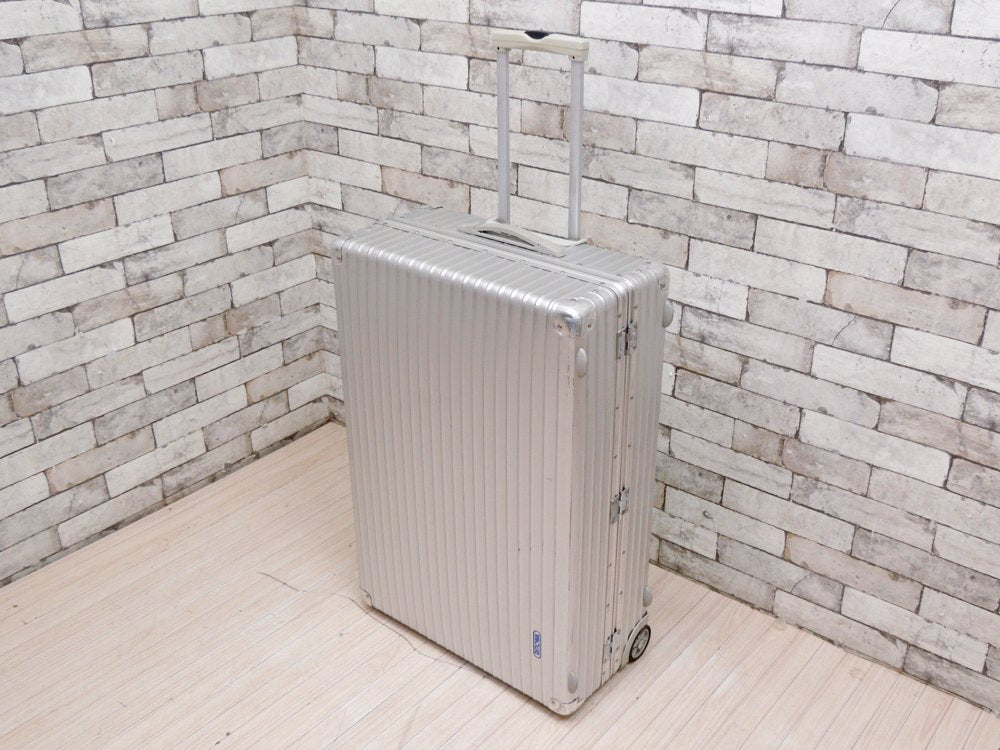 リモワ RIMOWA トパーズ TOPAS 2輪 アルミ スーツケース キャリーケース 青ロゴ 82L ●