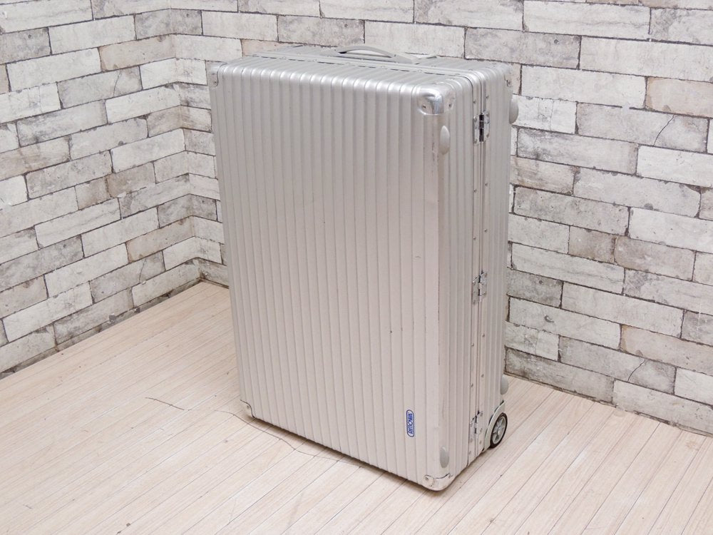 リモワ RIMOWA トパーズ TOPAS 2輪 アルミ スーツケース キャリーケース 青ロゴ 82L ●