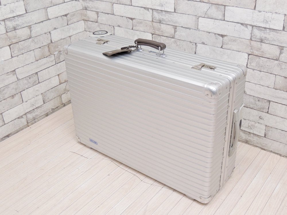 リモワ RIMOWA トパーズ TOPAS 2輪 アルミ スーツケース キャリーケース 青ロゴ 82L ●