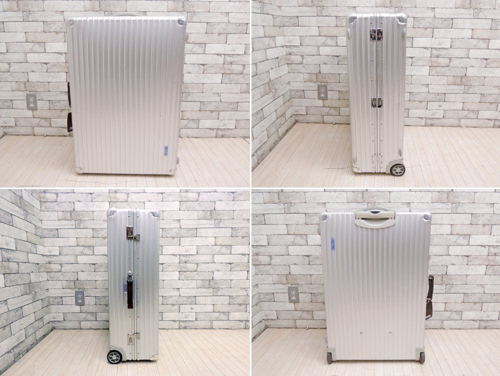 リモワ RIMOWA トパーズ TOPAS 2輪 アルミ スーツケース キャリーケース 青ロゴ 82L ●