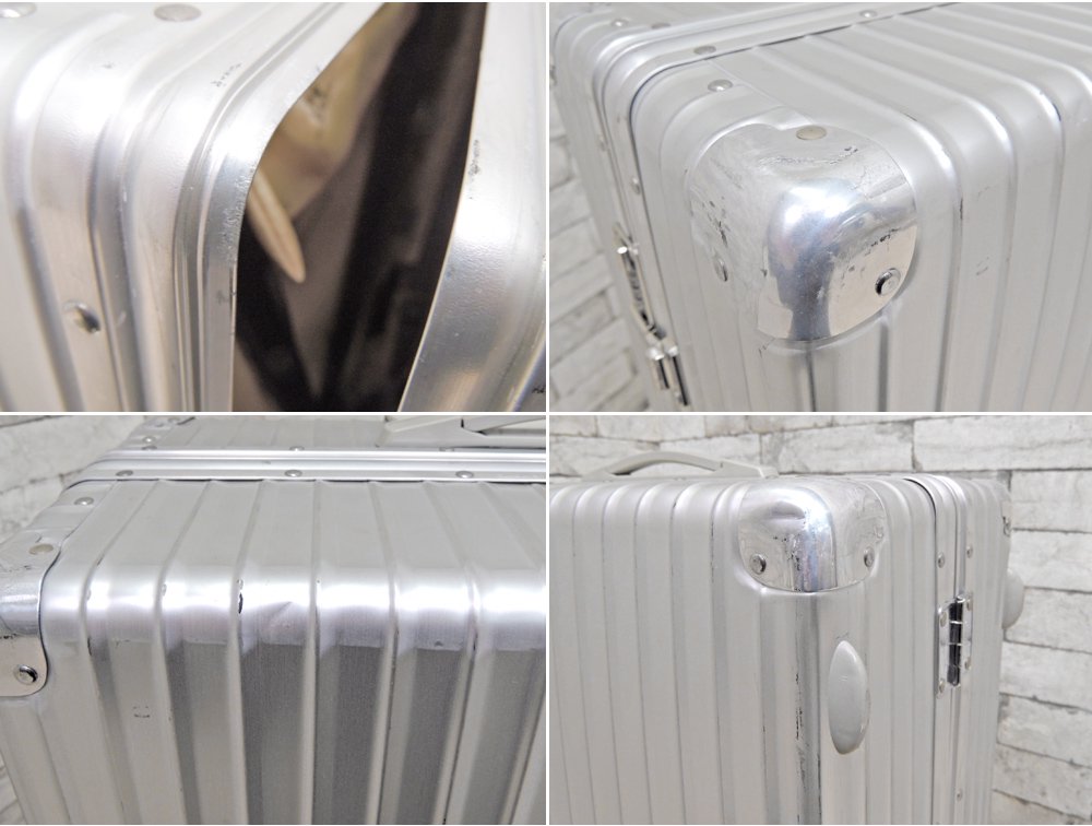 リモワ RIMOWA トパーズ TOPAS 2輪 アルミ スーツケース キャリーケース 青ロゴ 82L ●