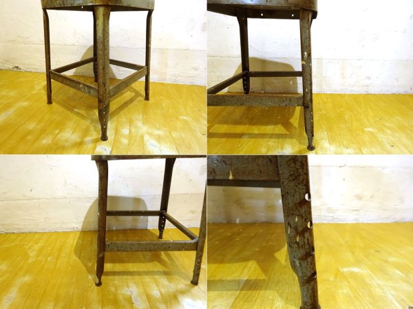 リオン LYON オーロラ Aurora ビンテージ ファクトリースツール Vintage Factory Stool インダストリアル アメリカ イリノイ州 ★