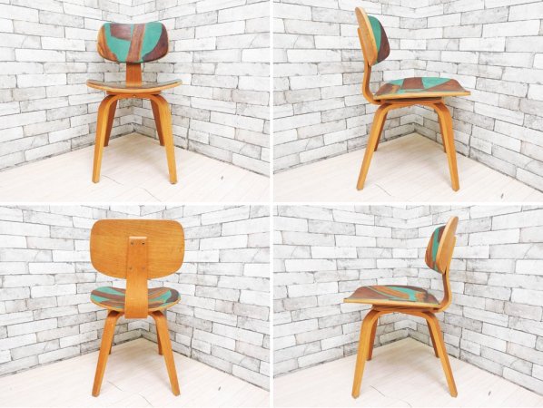トーネット Thonet CHAIRTASTIC オーク材 プライウッドサイドチェア Bent Plywood Side Chair  ミッドセンチュリー ●