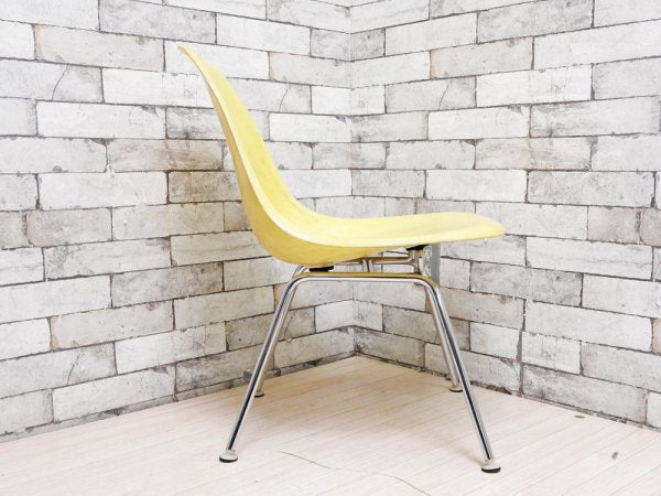 ハーマンミラー Herman Miller サイドシェルチェア 2ndビンテージ イエロー系シェル Hベース C&R イームズ ミッドセンチュリー ●