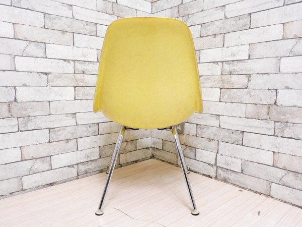 ハーマンミラー Herman Miller サイドシェルチェア 2ndビンテージ イエロー系シェル Hベース C&R イームズ ミッドセンチュリー ●