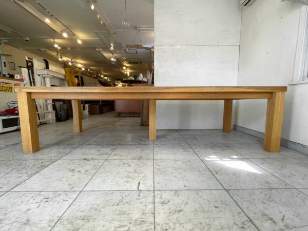 トラックファニチャー TRUCK FURNITURE オークテーブル OAK TABLE ダイニングテーブル セミオーダーメイド W280×D104cm オーク無垢材 オーダー価格 約60万 ●