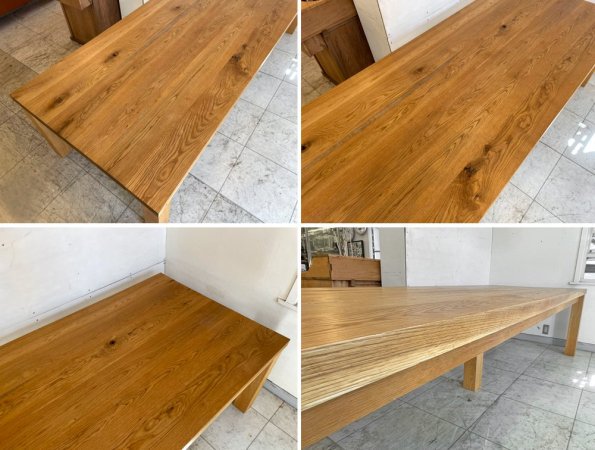 トラックファニチャー TRUCK FURNITURE オークテーブル OAK TABLE ダイニングテーブル セミオーダーメイド W280×D104cm オーク無垢材 オーダー価格 約60万 ●