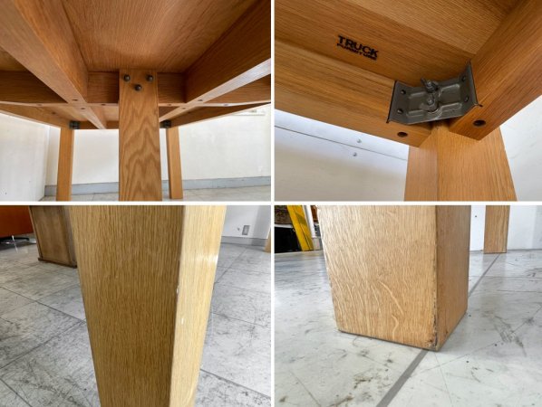 トラックファニチャー TRUCK FURNITURE オークテーブル OAK TABLE ダイニングテーブル セミオーダーメイド W280×D104cm オーク無垢材 オーダー価格 約60万 ●