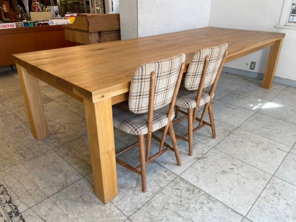 トラックファニチャー TRUCK FURNITURE オークテーブル OAK TABLE ダイニングテーブル セミオーダーメイド W280×D104cm オーク無垢材 オーダー価格 約60万 ●