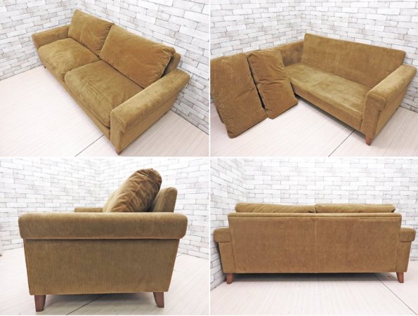 トラックファニチャー TRUCK FURNITURE FK ソファ 3人掛け FK SOFA 3-SEATER ウォールナット無垢材 コーデュロイ ●