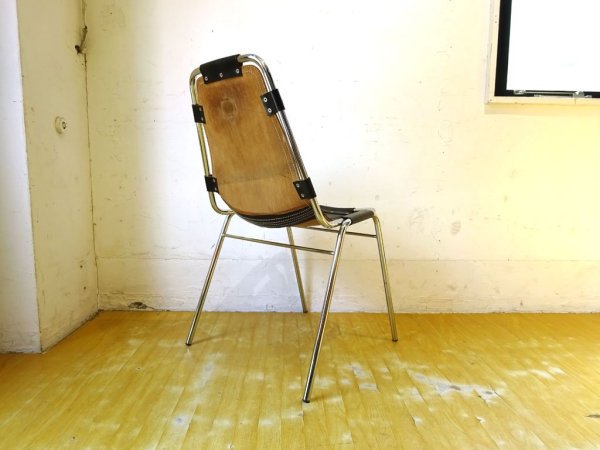 レザルクチェア Les Arcs Chair ダイニングチェア スタッキング ブラックレザー ★