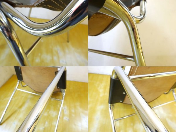 レザルクチェア Les Arcs Chair ダイニングチェア スタッキング ブラックレザー ★