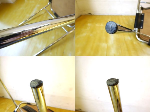レザルクチェア Les Arcs Chair ダイニングチェア スタッキング ブラックレザー ★