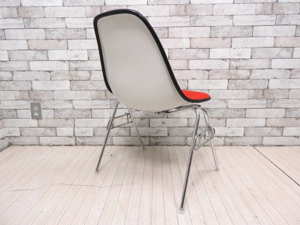 ハーマンミラー Herman Miller ビンテージ サイドシェルチェア スタッキングベース DSS ナローマウント ジラルド生地 Hopsak レッド M.F.S製 イームズ I ●