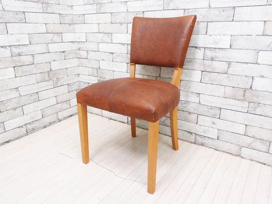 トラックファニチャー TRUCK FURNITURE エスアールチェア SR CHAIR ダイニングチェア ナラ無垢材 本革 L-1 BROWN 定価￥105,600- A ●