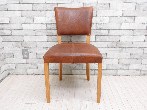 トラックファニチャー TRUCK FURNITURE エスアールチェア SR CHAIR ダイニングチェア ナラ無垢材 本革 L-1 BROWN 定価￥105,600- A ●