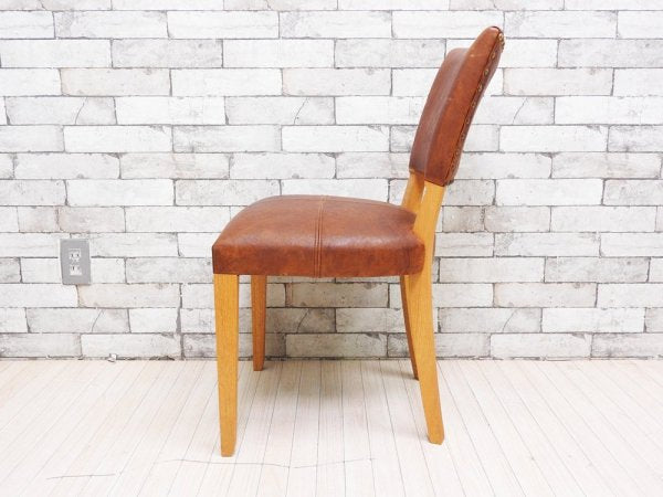 トラックファニチャー TRUCK FURNITURE エスアールチェア SR CHAIR ダイニングチェア ナラ無垢材 本革 L-1 BROWN 定価￥105,600- A ●