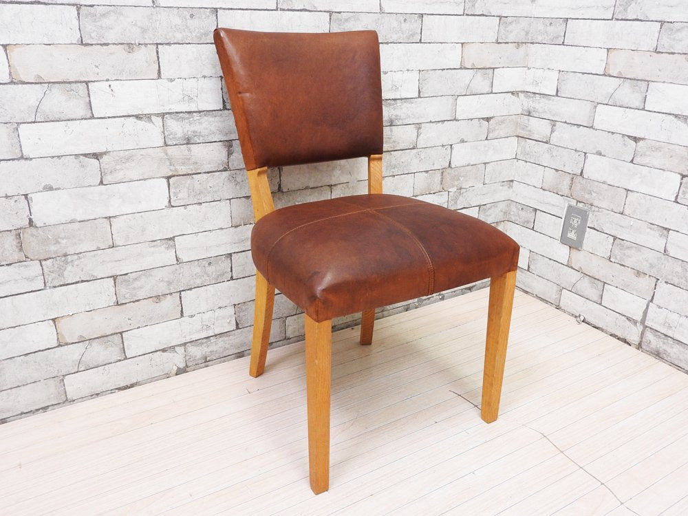 トラックファニチャー TRUCK FURNITURE エスアールチェア SR CHAIR ダイニングチェア ナラ無垢材 本革 L-1 BROWN 定価￥105,600- B ●