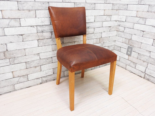 トラックファニチャー TRUCK FURNITURE エスアールチェア SR CHAIR ダイニングチェア ナラ無垢材 本革 L-1 BROWN 定価￥105,600- B ●