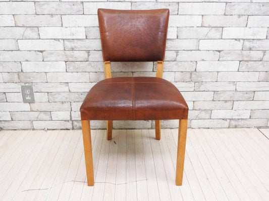 トラックファニチャー TRUCK FURNITURE エスアールチェア SR CHAIR ダイニングチェア ナラ無垢材 本革 L-1 BROWN 定価￥105,600- B ●