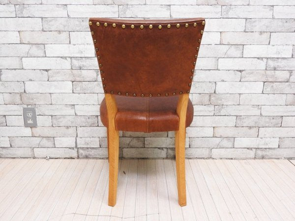 トラックファニチャー TRUCK FURNITURE エスアールチェア SR CHAIR ダイニングチェア ナラ無垢材 本革 L-1 BROWN 定価￥105,600- B ●