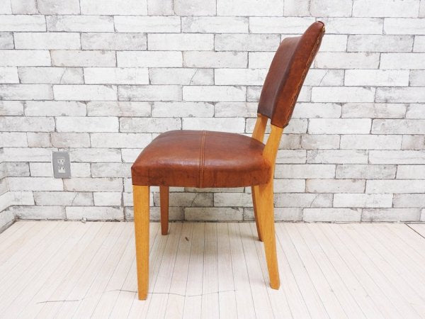 トラックファニチャー TRUCK FURNITURE エスアールチェア SR CHAIR ダイニングチェア ナラ無垢材 本革 L-1 BROWN 定価￥105,600- B ●