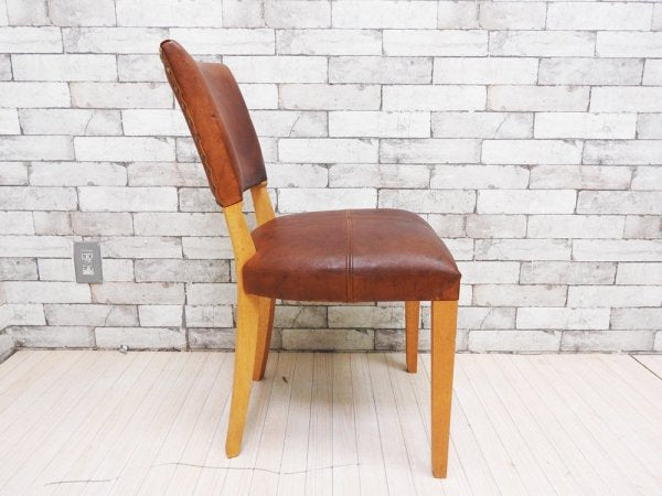 トラックファニチャー TRUCK FURNITURE エスアールチェア SR CHAIR ダイニングチェア ナラ無垢材 本革 L-1 BROWN 定価￥105,600- B ●