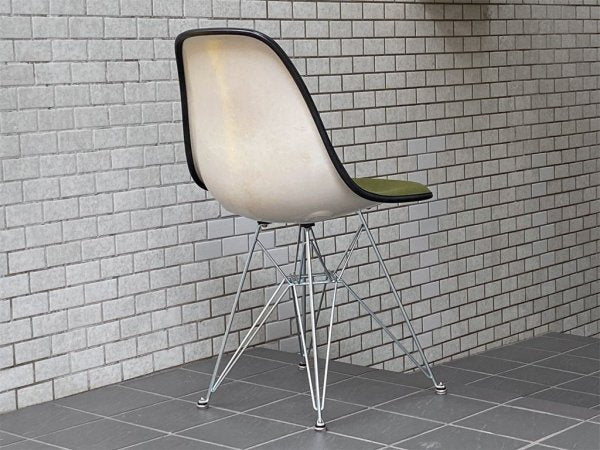 ハーマンミラー Herman Miller サイドシェルチェア ビンテージ FRP エッフェルベース 1stタイプ モスグリーン ファブリック C&R イームズ ■