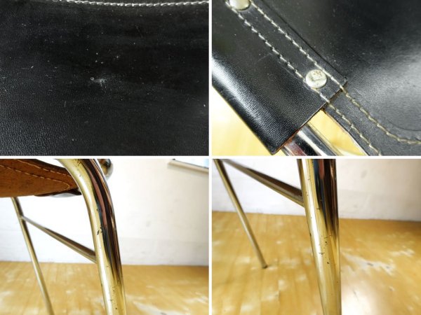 レザルクチェア Les Arcs Chair ダイニングチェア スタッキング ブラックレザー ? ★