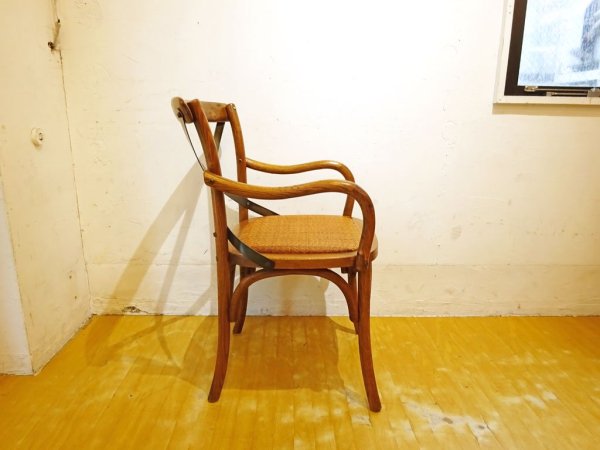 ノットアンティークス knot antiques クロスバック アーム チェア X-BACK ARM CHAIR 曲げ木 ラタンシート CRASH GATE 取扱 ★