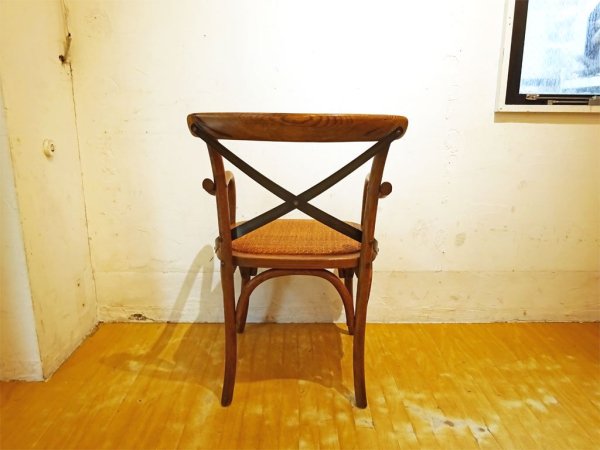 ノットアンティークス knot antiques クロスバック アーム チェア X-BACK ARM CHAIR 曲げ木 ラタンシート CRASH GATE 取扱 ★