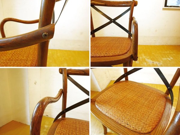 ノットアンティークス knot antiques クロスバック アーム チェア X-BACK ARM CHAIR 曲げ木 ラタンシート CRASH GATE 取扱 ★