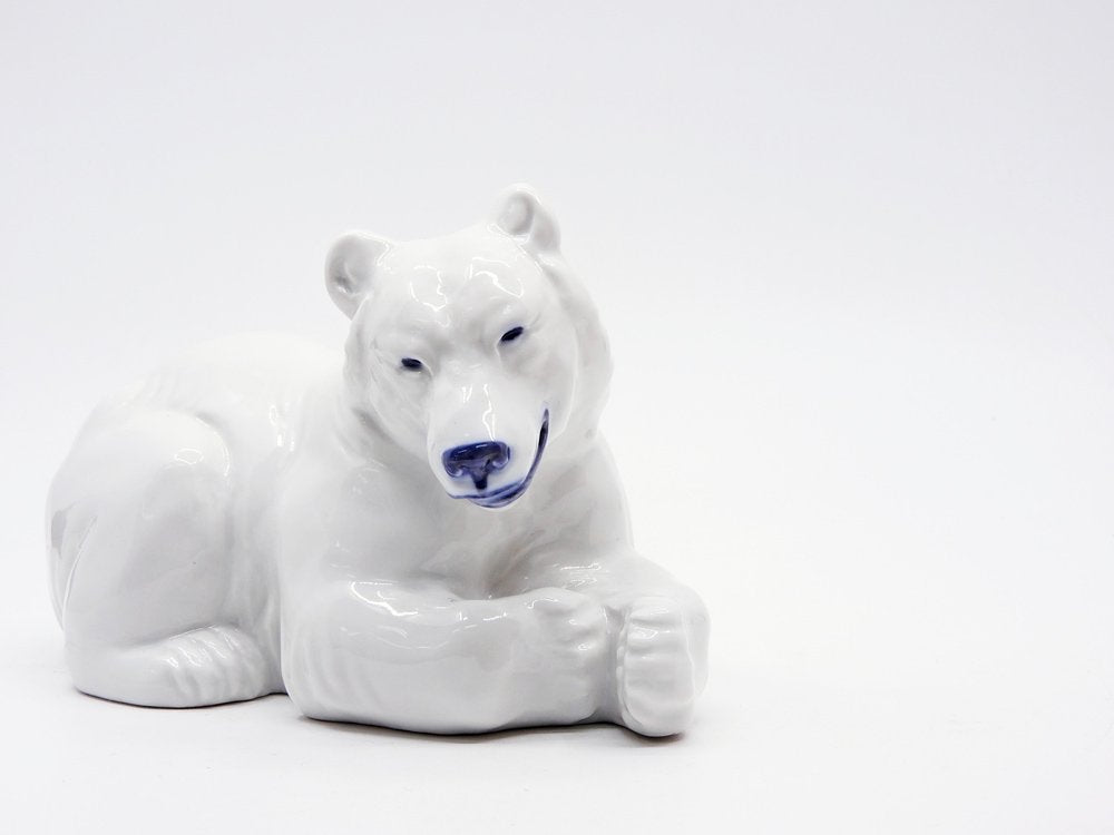 ロイヤルコペンハーゲン ROYAL COPENHAGEN 陶製オブジェ シロクマ 白熊 フィギュリン 置物 デンマーク 北欧雑貨 ●