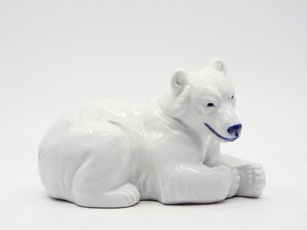 ロイヤルコペンハーゲン ROYAL COPENHAGEN 陶製オブジェ シロクマ 白熊 フィギュリン 置物 デンマーク 北欧雑貨 ●