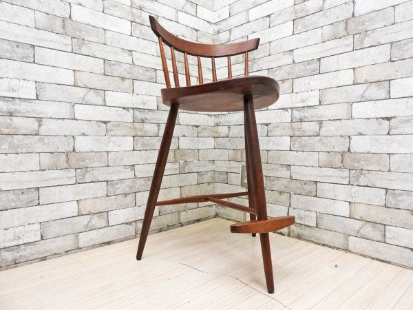 桜製作所 ミラチェアH MIRA CHAIR ジョージ・ナカシマ George Nakashima カウンターチェア ウォールナット無垢材 焼印入り ●