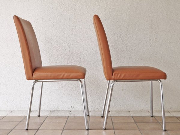 ホテルオークラ東京 別館 Hotel Okura カフェ カメリア 使用 ダイニングチェア 2脚セット ライトブラウン ◇