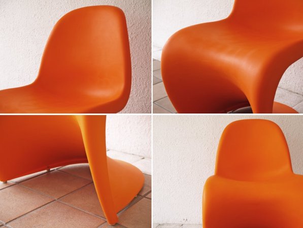 ヴィトラ vitra. パントンチェア Panton Chair オレンジ ヴェルナー・パントン Verner Panton スタッキングチェア ミッドセンチュリー スペースエイジ B ◇