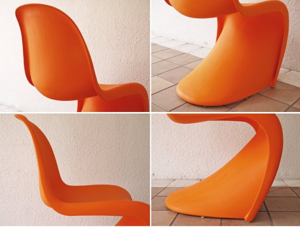 ヴィトラ vitra. パントンチェア Panton Chair オレンジ ヴェルナー・パントン Verner Panton スタッキングチェア ミッドセンチュリー スペースエイジ B ◇