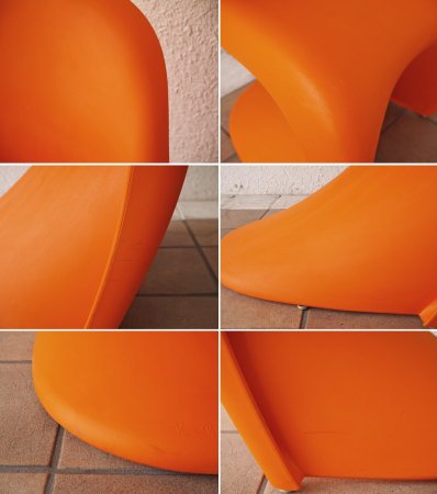 ヴィトラ vitra. パントンチェア Panton Chair オレンジ ヴェルナー・パントン Verner Panton スタッキングチェア ミッドセンチュリー スペースエイジ B ◇