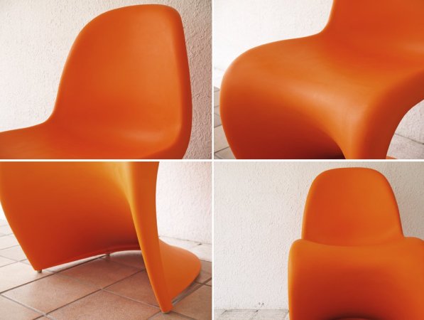 ヴィトラ vitra. パントンチェア Panton Chair オレンジ ヴェルナー・パントン Verner Panton スタッキングチェア ミッドセンチュリー スペースエイジ A ◇