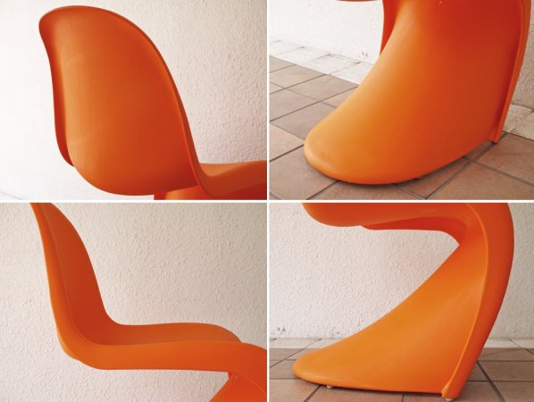 ヴィトラ vitra. パントンチェア Panton Chair オレンジ ヴェルナー・パントン Verner Panton スタッキングチェア ミッドセンチュリー スペースエイジ A ◇