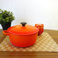 ルクルーゼ Le Creuset ココット・ロンド 両手鍋 20ｃｍ 鋳物ホーロー 鍋 オレンジ フランス IH対応 ★