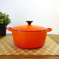 ルクルーゼ Le Creuset ココット・ロンド 両手鍋 20ｃｍ 鋳物ホーロー 鍋 オレンジ フランス IH対応 ★