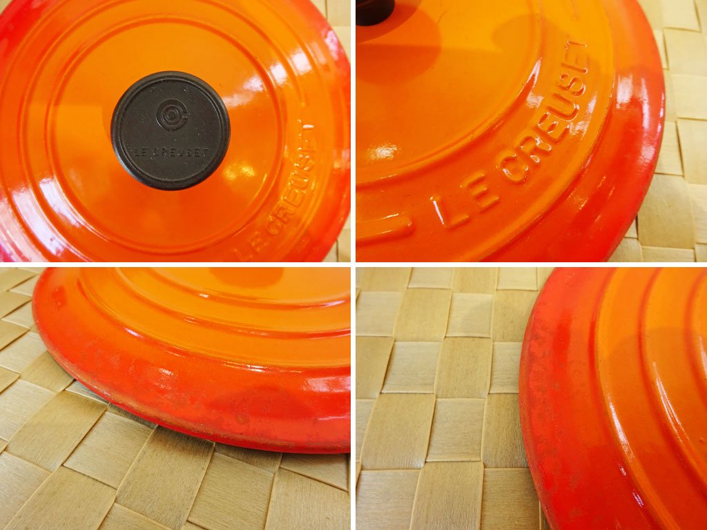 ルクルーゼ Le Creuset ココット・ロンド 両手鍋 20ｃｍ 鋳物ホーロー 鍋 オレンジ フランス IH対応 ★