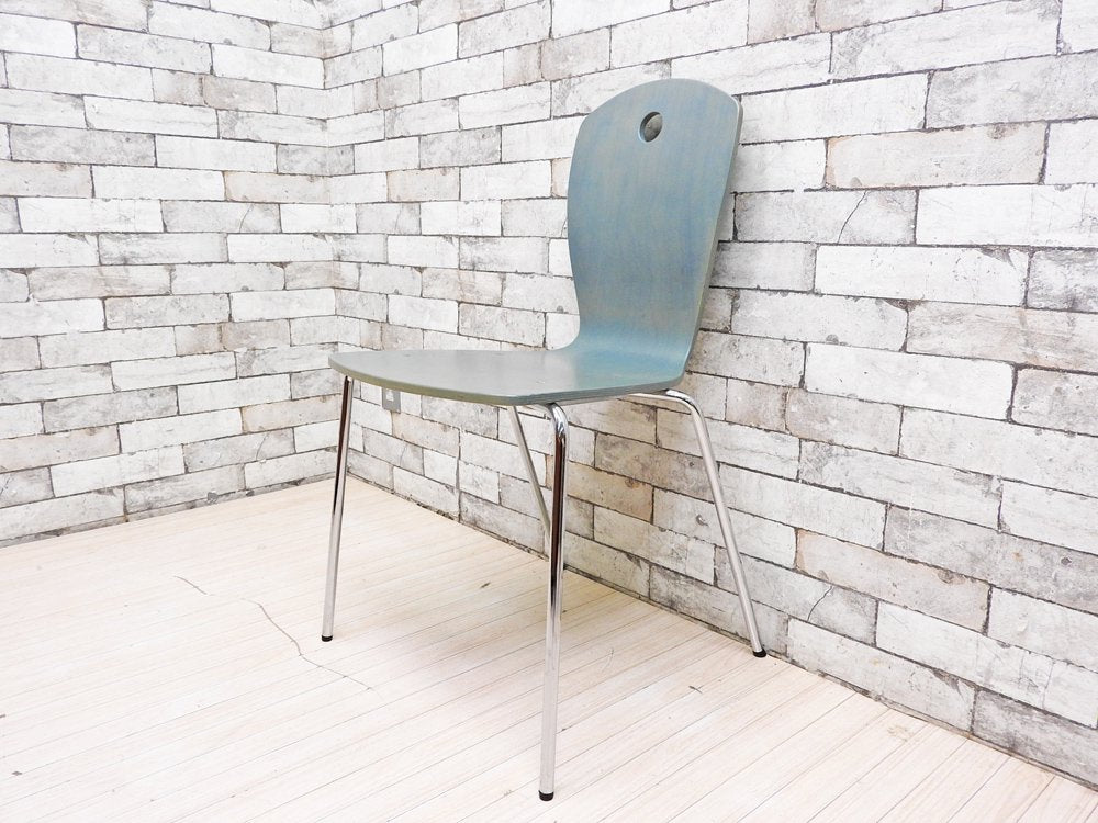 コルホネン P.O.KORHONEN OY Raisio ダイニングチェア プライウッド ブルー フィンランド 北欧デザイン ●