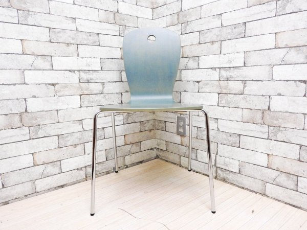 コルホネン P.O.KORHONEN OY Raisio ダイニングチェア プライウッド ブルー フィンランド 北欧デザイン ●