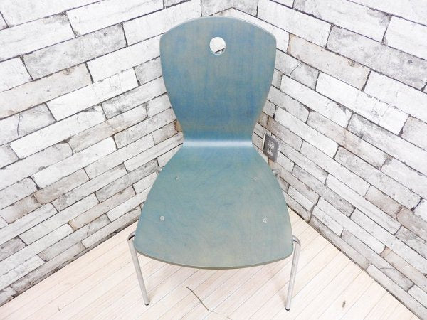 コルホネン P.O.KORHONEN OY Raisio ダイニングチェア プライウッド ブルー フィンランド 北欧デザイン ●