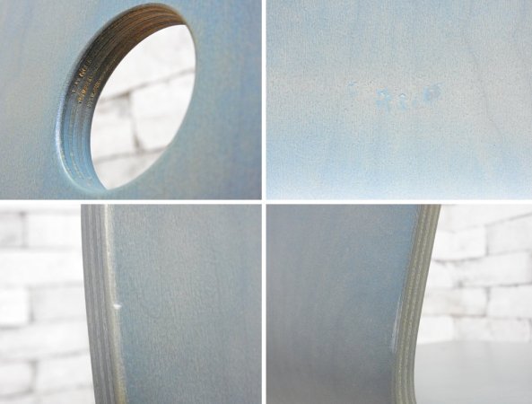 コルホネン P.O.KORHONEN OY Raisio ダイニングチェア プライウッド ブルー フィンランド 北欧デザイン ●